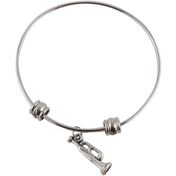 Bugle Musical Instrument Bangle Bracelet Jewelry - Picture 1 of 4